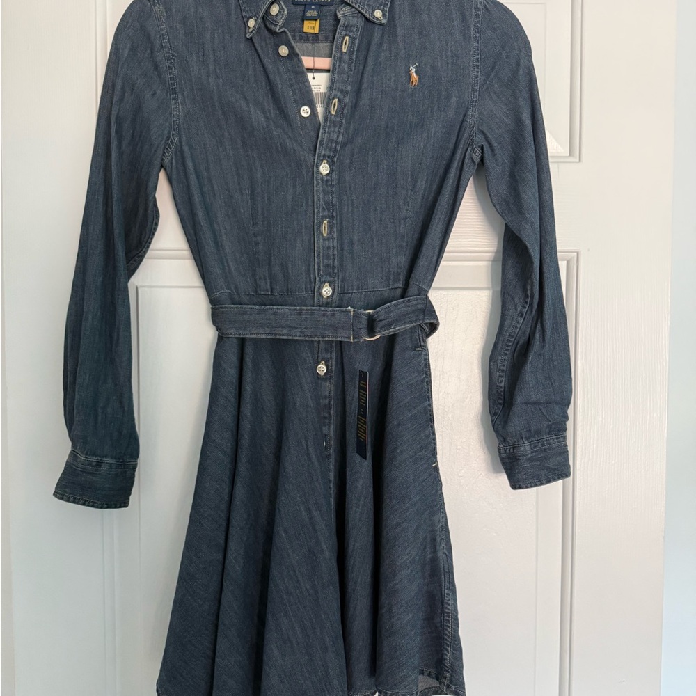 Polo by Ralph Lauren Blue Denim Long-Sleeve Shirt Dress